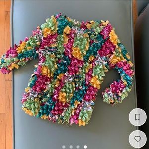 Vintage Y2K Popcorn Top Colorful Geometric Print One Size fits 30” to 50” chests